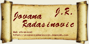 Jovana Radašinović vizit kartica